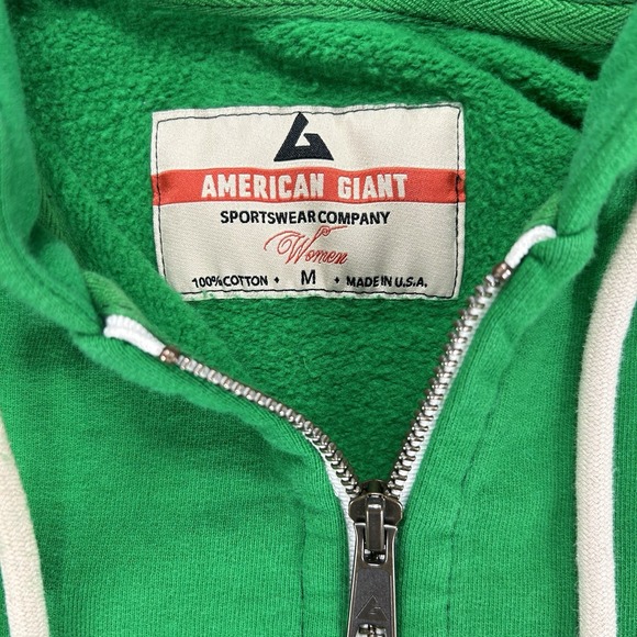 American Giant Hoodie Women's Medium Full Zip Shamrock St Patrick's Day Green - Picture 4 of 9